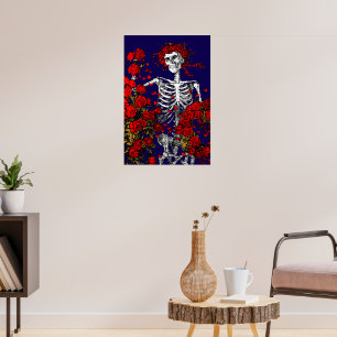 Poster Squelette Vintage & Roses