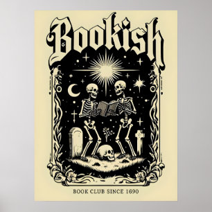 Poster Squelettes de livres Art gothique