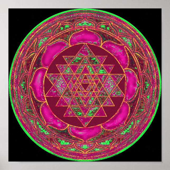 Poster Sri Lakshmi Yantra Mandala (Devant)