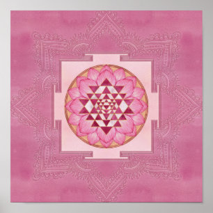 Poster Sri Yantra / Sri Chakra dans lotus