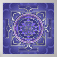 Sri Yantra / Sri Chakra violet et argent