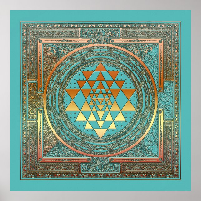 Poster SriYantra Yoga Meditation Symbol Heiliges I (Vorne)