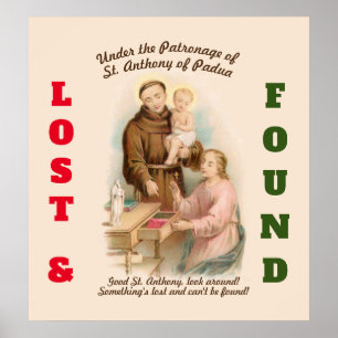 Poster St Antoine de Padoue, Finder of Lost Things (TF 01
