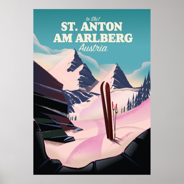 Poster St. Anton am Arlberg ski Autriche (Devant)