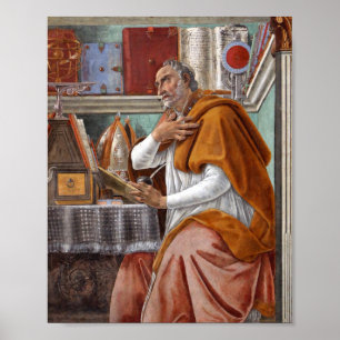 Poster St Augustin Dans Sa Cellule 1480 Par Sandro Bottic