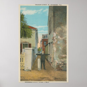 Poster St Augustine, FL - vue de rue de trésor et