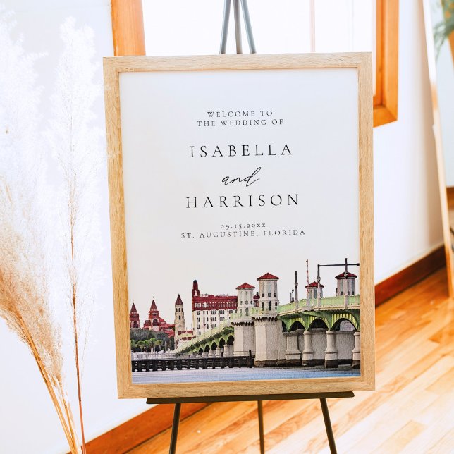 Poster ST AUGUSTINE Floride Mariage Skyline Bienvenue (Créateur téléchargé)