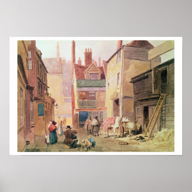 Poster St. Bartholomew Close, Smithfield, Londres, 1850 ( (Devant)