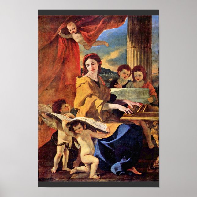 Poster St. Cecilia By Poussin Nicolas (Meilleure Qualité) (Devant)