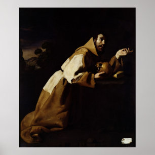 Poster St Francis dans la méditation, 1639