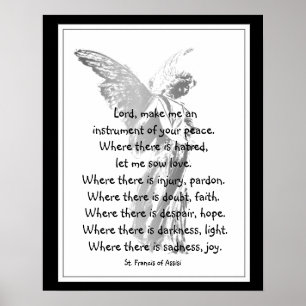 Poster St. Francis of Assisi Prayer with Angel