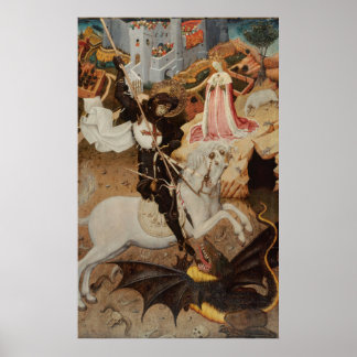 Poster St. George and The Dragon by Bernat Martorell