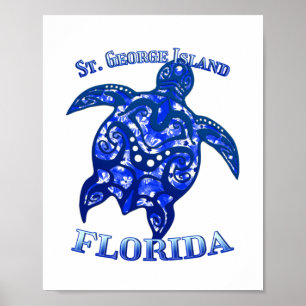 Poster St. George Florida Vacation Tortue tribale