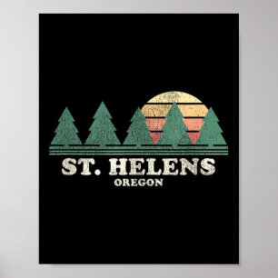 Poster St. Helens Ou Vintage Throwback Tee Rétro 70s Desi