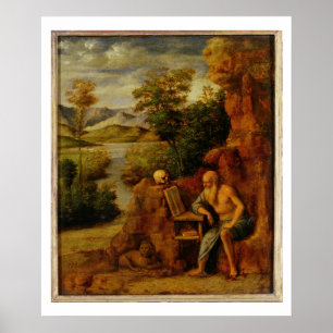Poster St. Jerome, c.1500 (huile sur panneau)