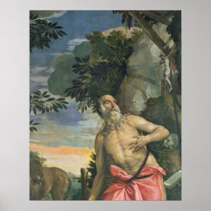 Poster St Jerome dans la pénitence (huile sur la toile)
