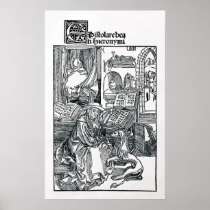 Poster St. Jerome in his study