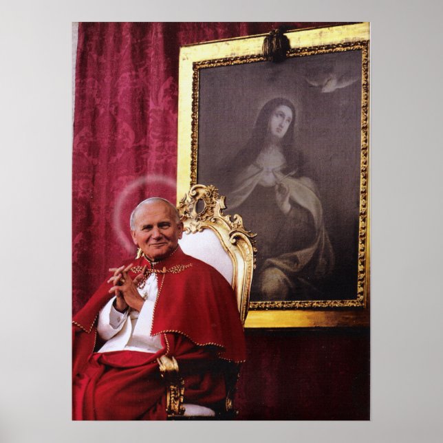POSTER ST JOHN PAUL II ET MADONNA. (Devant)