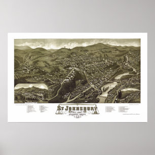 Poster St. Johnsbury, VT Carte panoramique - 1884