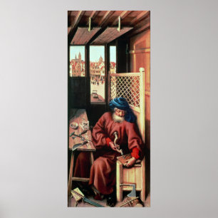 Poster St Joseph a dépeint en tant que charpentier