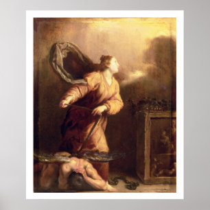 Poster St. Margaret à côté du diable vaincu (panneau)