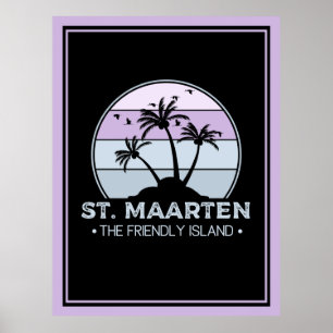 Poster St Martin Le sympathique rétro de l'île Sint Marti