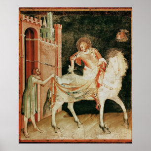 Poster St. Martin sharing his cloak with the beggar