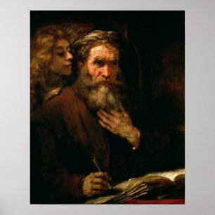 Poster St Matthew et l'ange, 1655-60 (huile sur la toile)