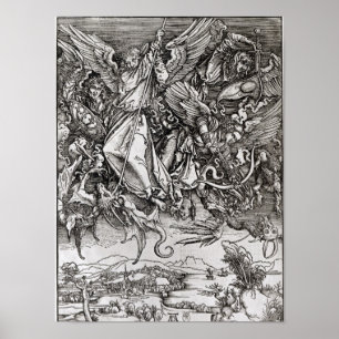 Poster St Michael et le dragon, d'un latin