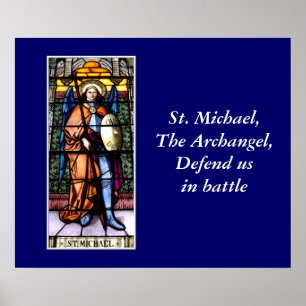 Poster St Michael la fenêtre en verre teinté d'Arkhangel