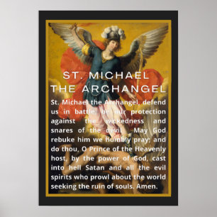 Poster St. Michael the Archangel Prayer with White Text