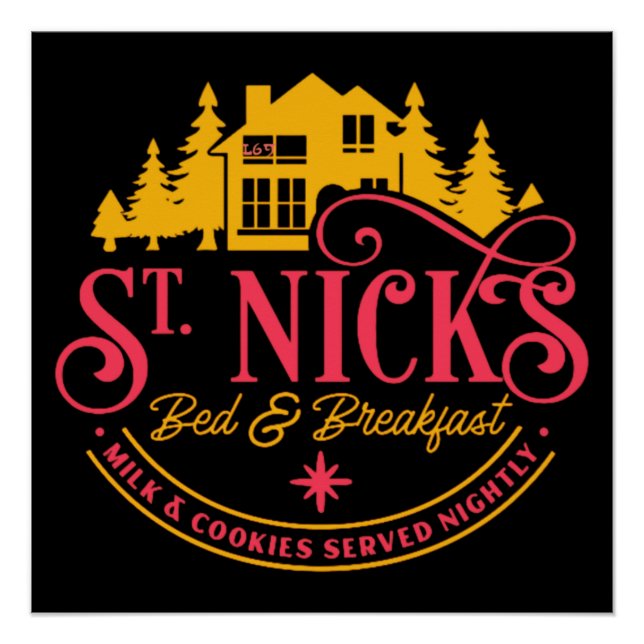 Poster ST-NICKS CHAMBRES D'HÔTE et petit-déjeuner drôle N (Devant)