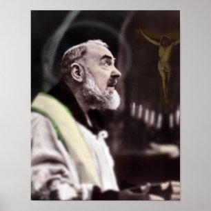 Poster St Padre Pio à la messe.