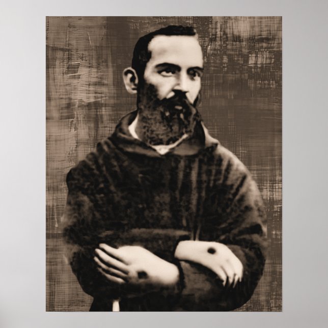 Poster St Padre Pio Catholique Saint A-092621 (Devant)