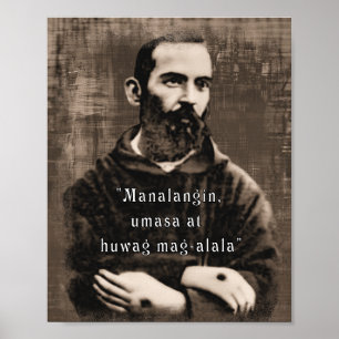 Poster St Padre Pio Catholique Saint Philippine citation