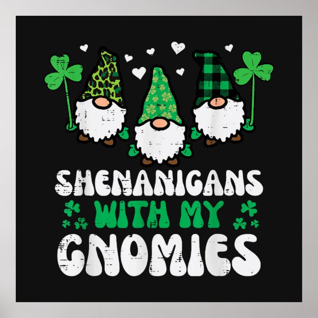 Poster St Patrick Shenanigans Avec Gnomies Nains (Devant)