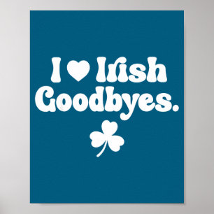 Poster St patricks day amour au revoir irlandais coeur ir