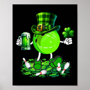 Poster St. Patrick's Day Bowling Drinking Beer Lover Joue