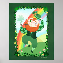 Poster St. Patrick's Day Cute Leprechaun Art Imprimer