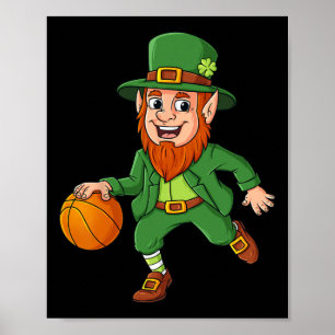 Poster St Patricks Day Leprechaun Basket-ball Garçons Cha