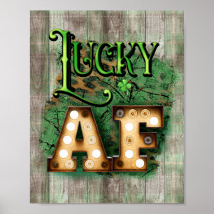 Poster St. Patrick's Day Lucky AF Irish Marquee Lights
