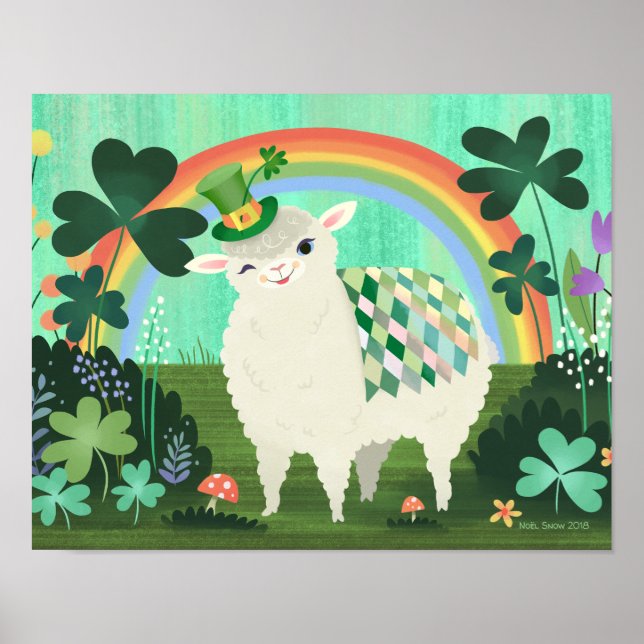 Poster St. Patrick's Day Lucky Lamb Art (Devant)