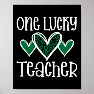 Poster St. Patricks Day Professeur chanceux Coeur Emprein