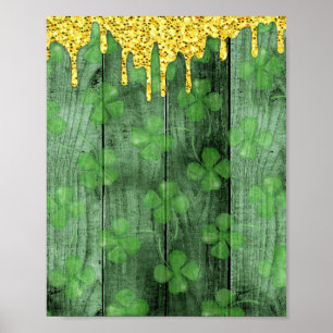 Poster St. Patrick's Day Shamrock Parties scintillant Gol