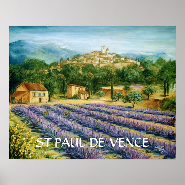 Poster St Paul De Vence Et Lavender (Devant)