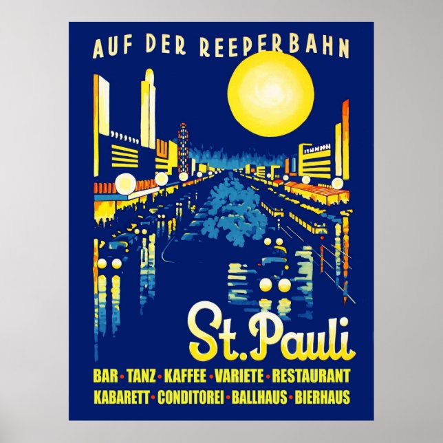 Poster St Pauli la nuit, Hambourg, Allemagne (Devant)