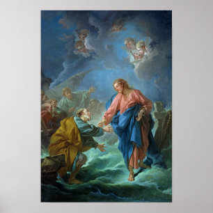 Poster St Peter a invité à marcher sur l'eau, 1766