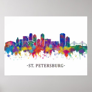 Poster St. Petersburg Floride Skyline