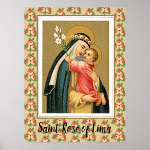 Poster St. Rose of Lima and the Christ Child (M 023)