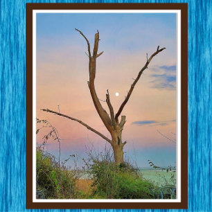 Poster St Simons Island Georgia Beach Sunset and Moon
